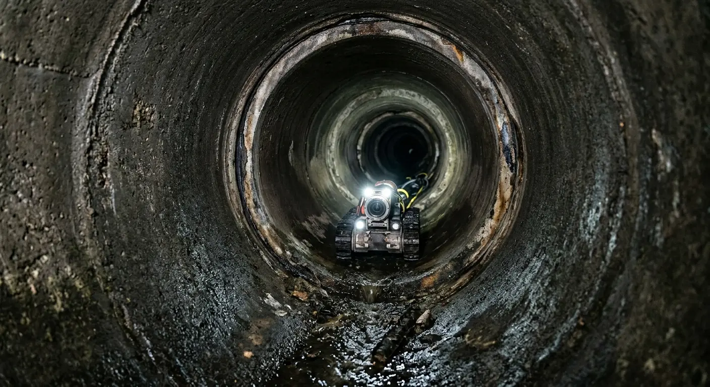 Robotic sewer camera inspecting pipe interior for Drain Snake Service in Altoona